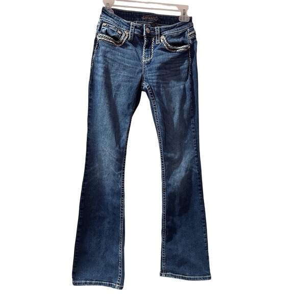 Shyanne Denim - Shyanne‎ Women's Blue Bootcut Jeans Embellished Pockets Size